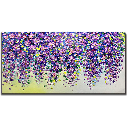 Wall Art Artwork Large Purple Canvas Painting Modern Wall Painting