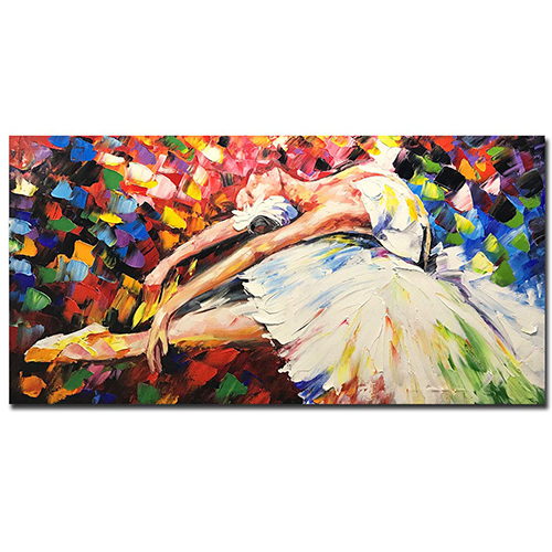 Canvas Art Hand Painted Large Ballet Dancer Painting