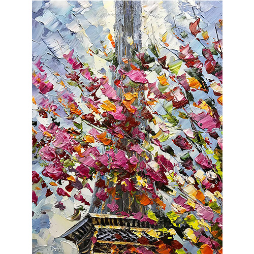 Hand Painted Painting Contemporary Wall Art Eiffel Tower