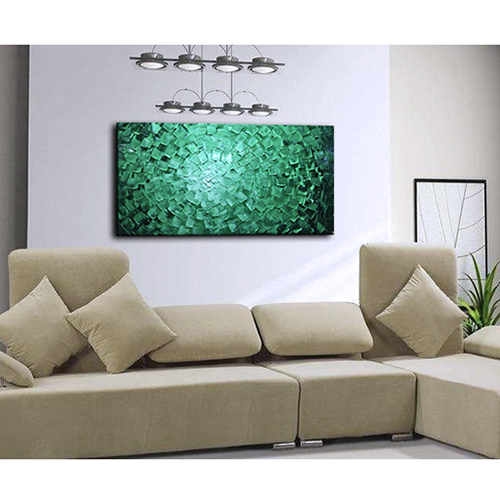 Canvas Knife Painting Artwork Modern Abstract Painting Turquoise