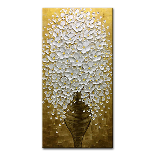 Acrylic Painting Large White Flower Canvas Painting Flower Vase Painting Images