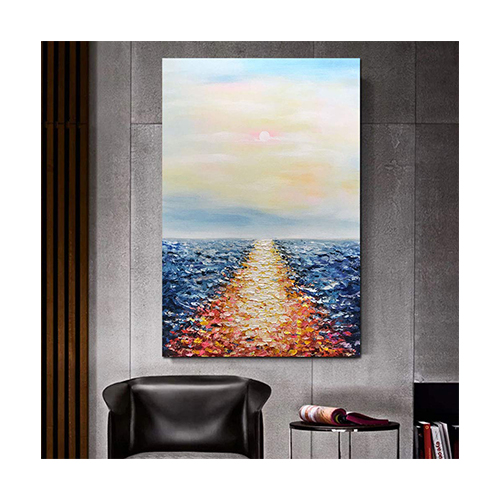 Oil On Canvas Modern Sunrise Wall Painting Sea Canvas Painting
