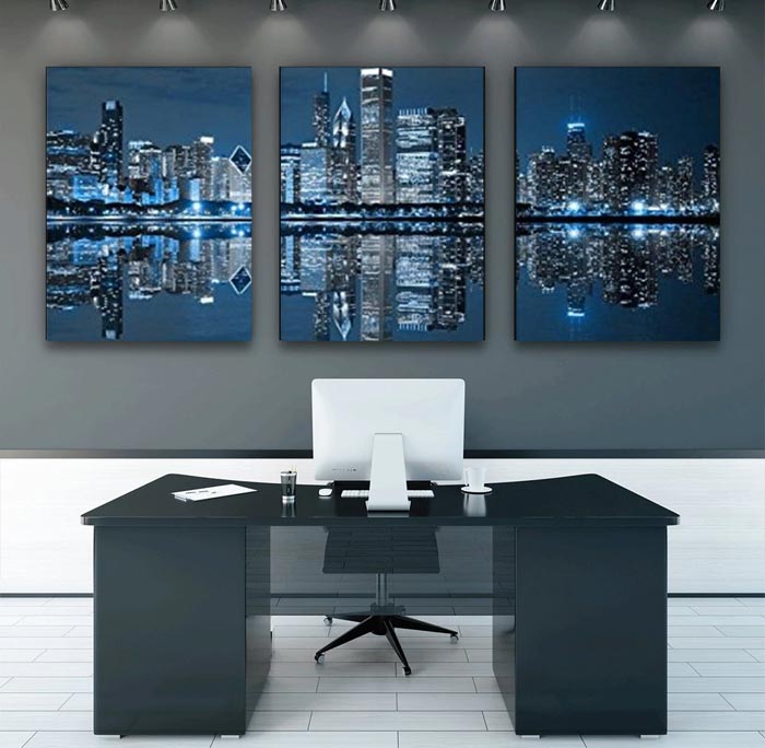 3 panel print art for home office wall