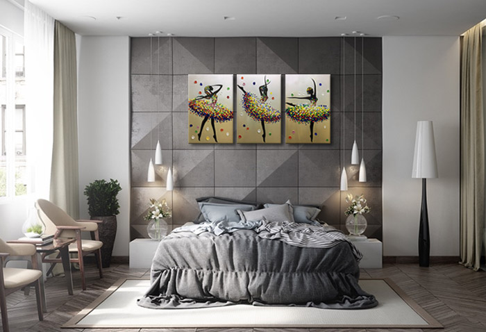 3 peice hang ballet canvas wall art up bedroom