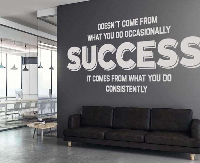 3d alphabets on cool office wall
