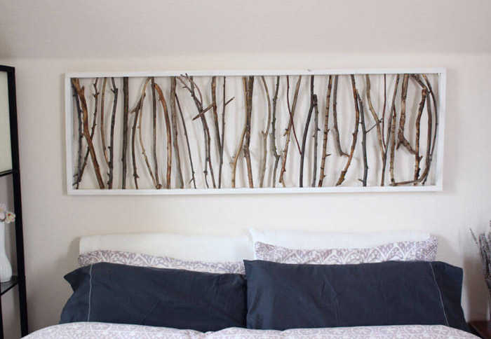 diy branch framed modern wall ideas