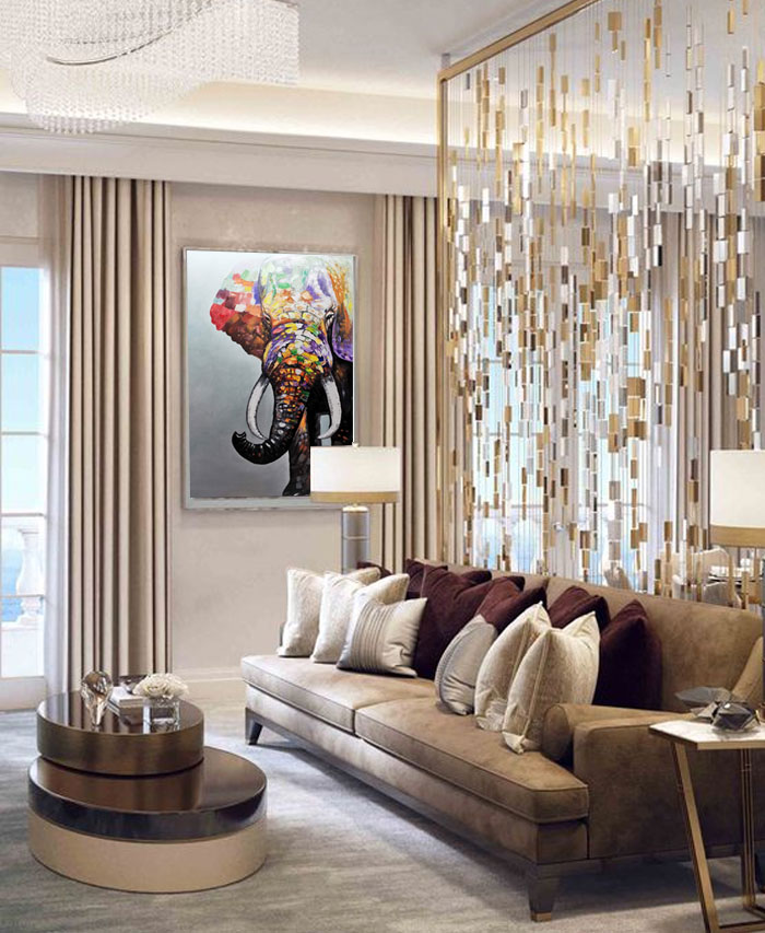 handmade elephant wall art canvas painting unframed