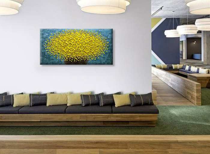 handmade yellow flower bouquet in office to decor