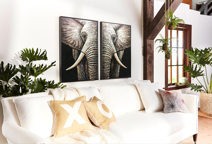paris panel elephant painting art hang up living room
