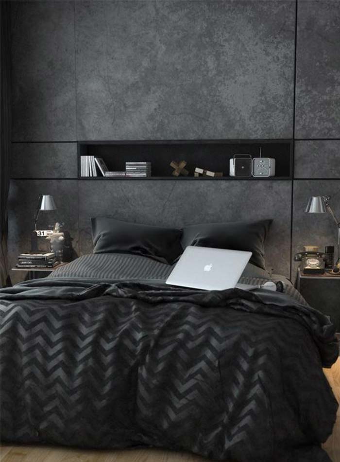 shades of dark modern decoration in bedroom