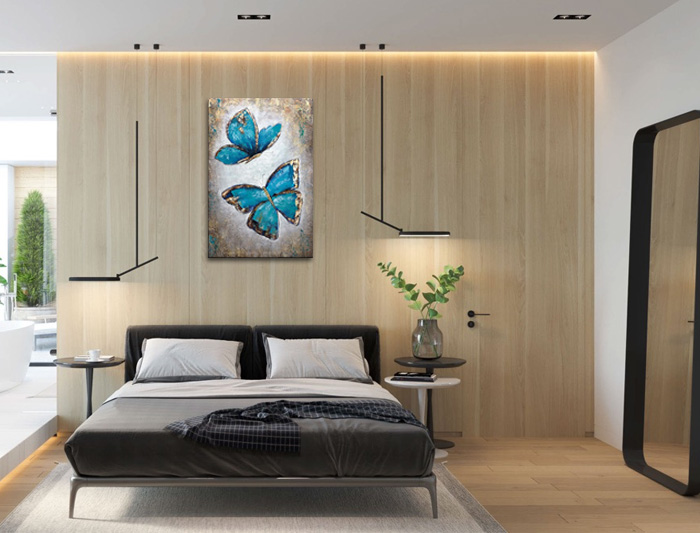 wall art for bedroom hand painted butterfly canvas painting