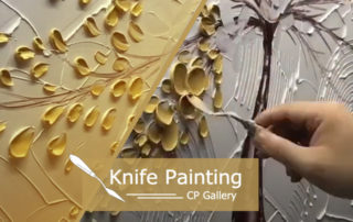 flower knife painting with thick acrylic on canvas art