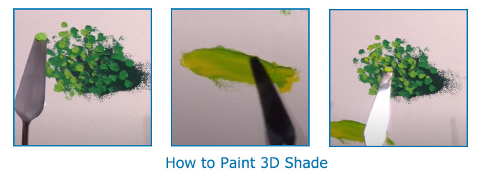 how to paint impasto 3D flower tree oil on canvas painting