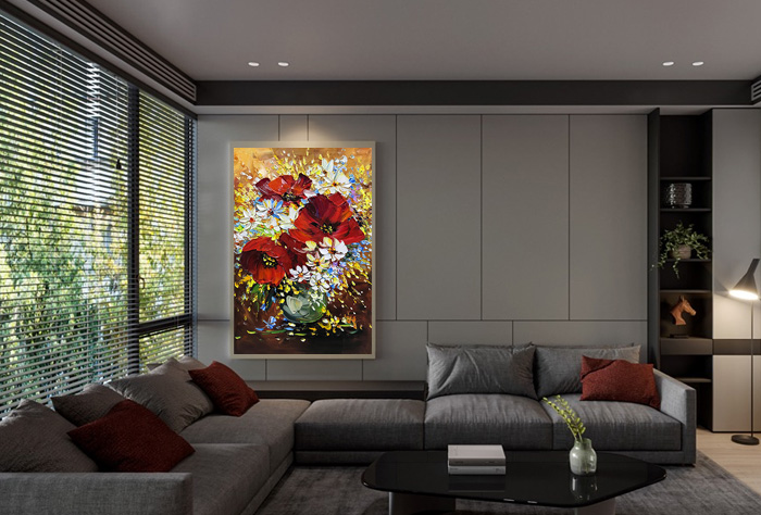 canvas flower painting ideas big flower painting for decorating blank wall