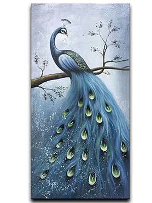 Handmade-Abstract-Peacock-Oil-Painting-For-Wall-3