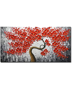 Handmade-Red-Floral-Tree-Canvas-Wall-Art-2