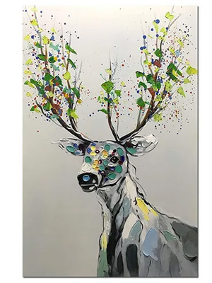 Large-Handmade-Deer-Painting-Modern-Home-Decor-2