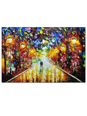 Lover-Walk-Together-In-Park-Painting-For-Decor-2