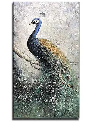 Teal-Peacock-Painting-Vertical-Wall-Decor-3