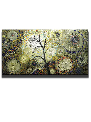 Tree-Of-Life-Painting-Khaki-Abstract-Canvas-Murals-2