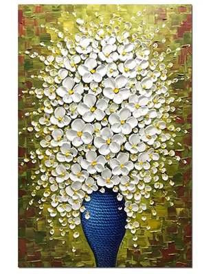 White-Flower-Large-Vase-Painting-Handmade-Art-2