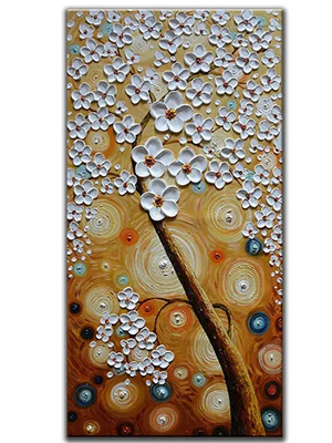 White-Orange-3D-Flower-Painting-Artwork-2