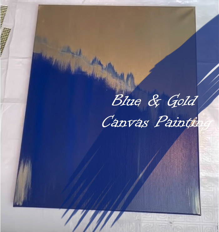 best abstract acrylic painting with blue oil