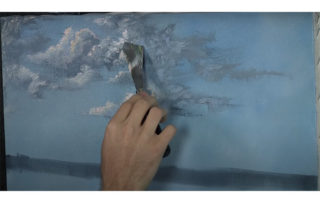 how to paint sky and cloud with palette knife