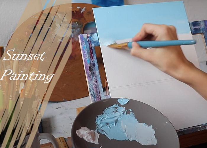 sunset-of-oil-painting-by-hand-paited
