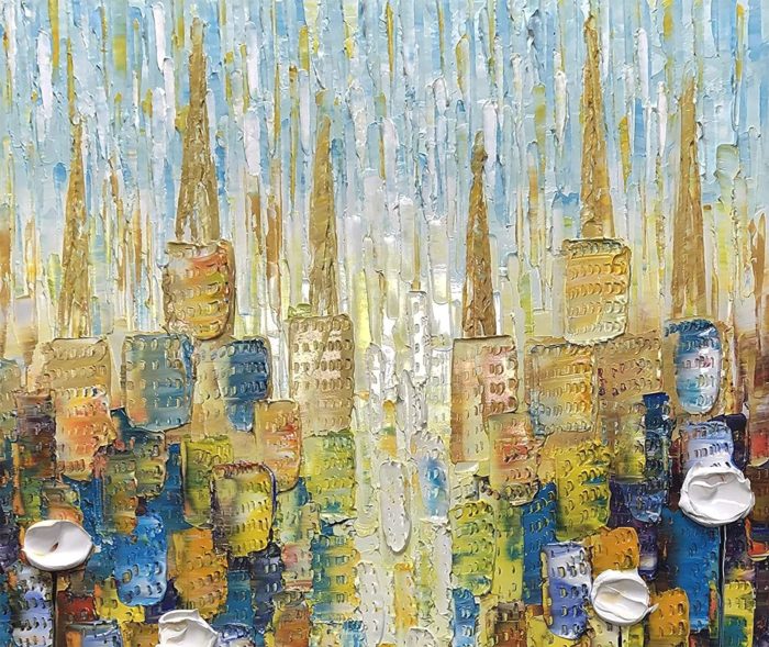 24*28 Inch Home Artwork Decoration Passerby Walk In City Rain - Image 4