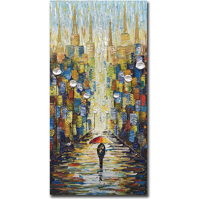 24*28 Inch Home Artwork Decoration Passerby Walk In City Rain - Image 2