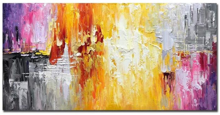 24*48 Inch Abstract Textured frequency Colorful Wall Art For Home - Image 2