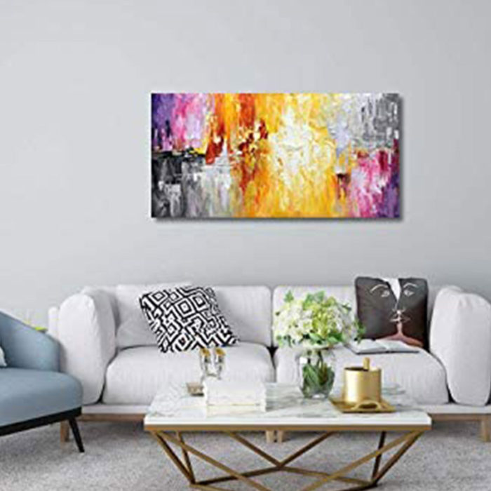 24*48 Inch Abstract Textured frequency Colorful Wall Art For Home