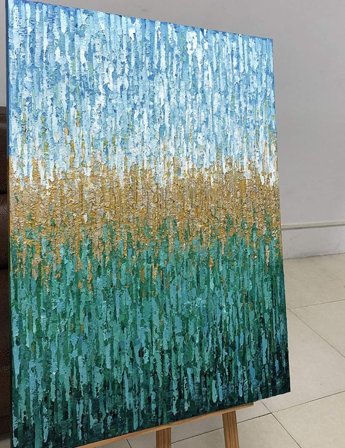 Abstract Blue Yellow Green Painting For Living Room Wall Decor - Image 5
