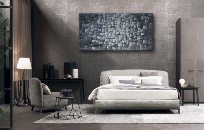 Abstract Light Black To White 24*48 Inch Textured Oil Painting - Image 9