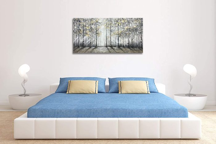 Aspen Forest Foggy Morning 36*72 Inch Landscape Modern Wall Art - Image 5