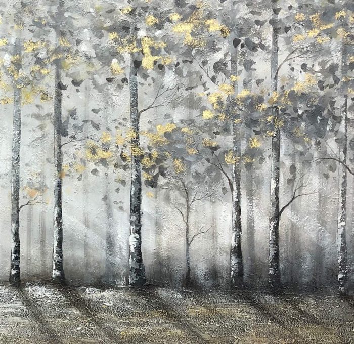 Aspen Forest Foggy Morning 36*72 Inch Landscape Modern Wall Art - Image 3