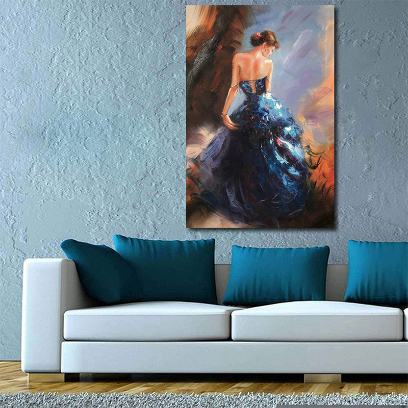 Three Piece Wall Art Abstract Women Paintings Original Art Work Musician Set  of 3 Above Couch Wall Art Abstract Girls Paintings Art Set 