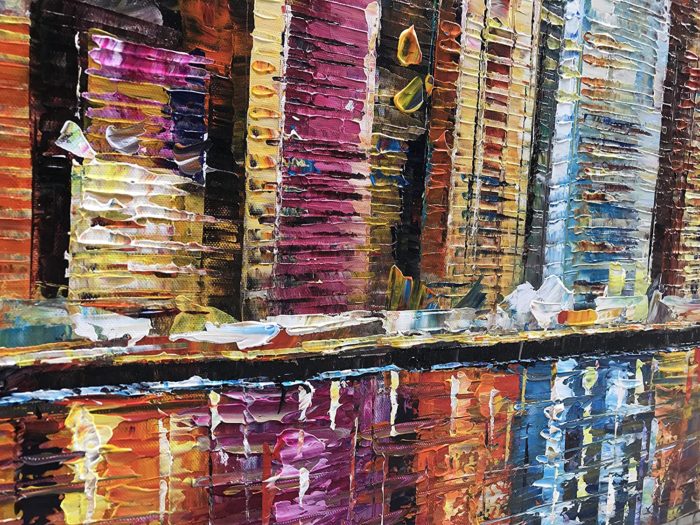 Cityscape High-Rise Building Skyline Modern Decor Oil Painting - Image 3