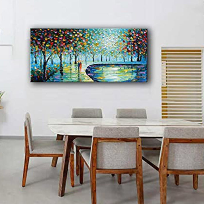 Dining Room Wall Art Tall Couple Ramble Around The Park With Umbrella