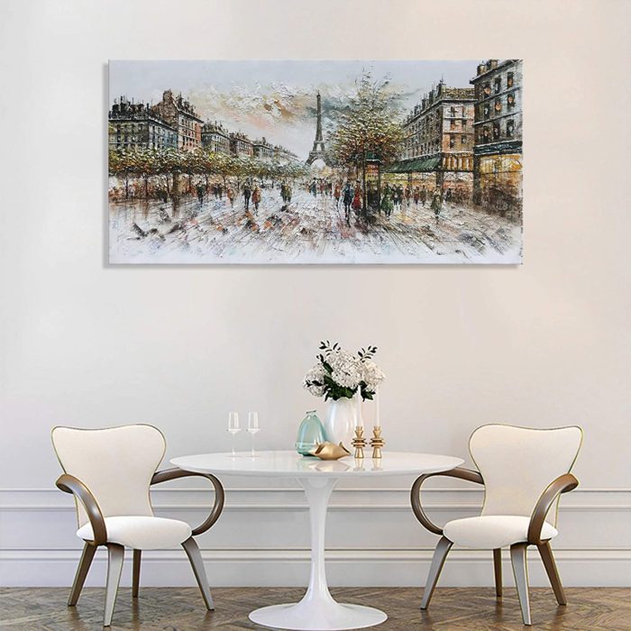 Eiffel Tower Streetscape Modern Home Decor For Living Room