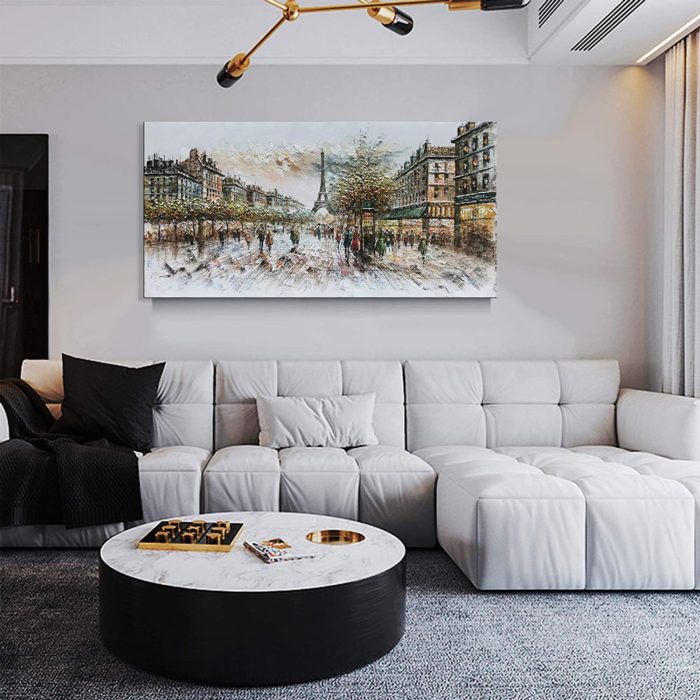 Eiffel Tower Streetscape Modern Home Decor For Living Room - Image 4