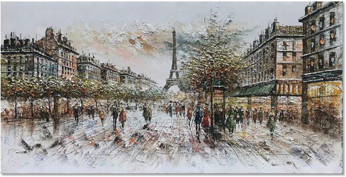 Eiffel Tower Streetscape Modern Home Decor For Living Room - Image 2