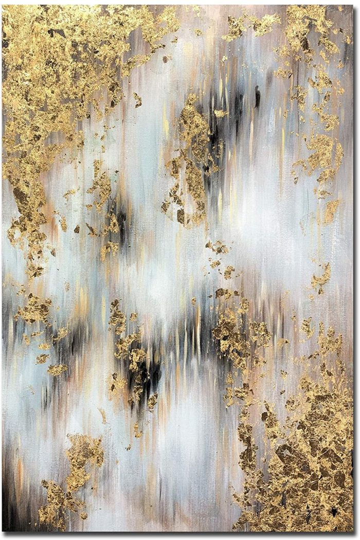 Gold Foil Large Wall Art For Living Room Dining Room Home Decor - Image 2
