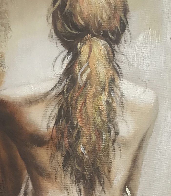 Home Decor Wall Painting Modern Figurative Lady Back With Long Hair - Image 3