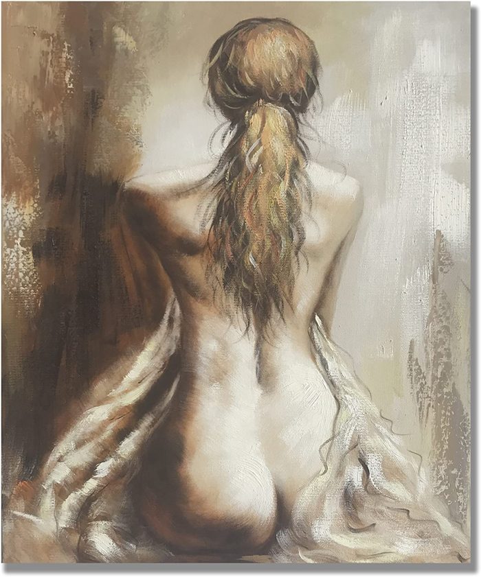 Home Decor Wall Painting Modern Figurative Lady Back With Long Hair - Image 2