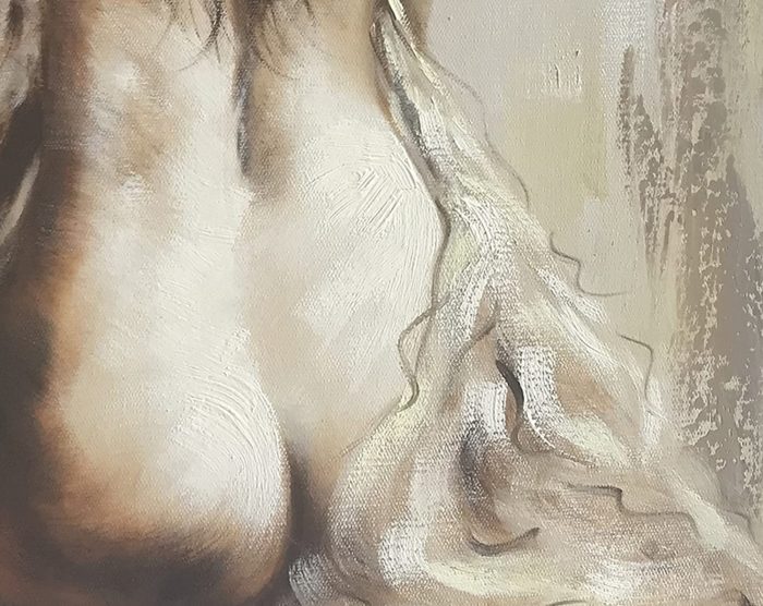 Home Decor Wall Painting Modern Figurative Lady Back With Long Hair - Image 4