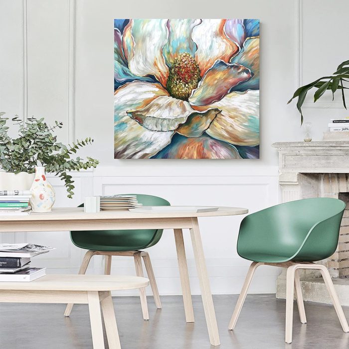 Huge Single Flower Unframed Canvas Wall Art For Dining Room - Image 3
