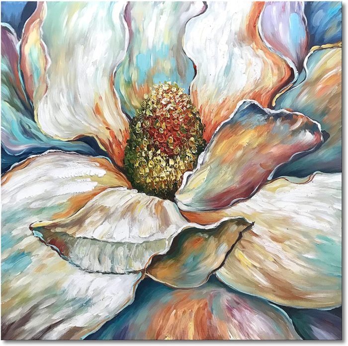 Huge Single Flower Unframed Canvas Wall Art For Dining Room - Image 2