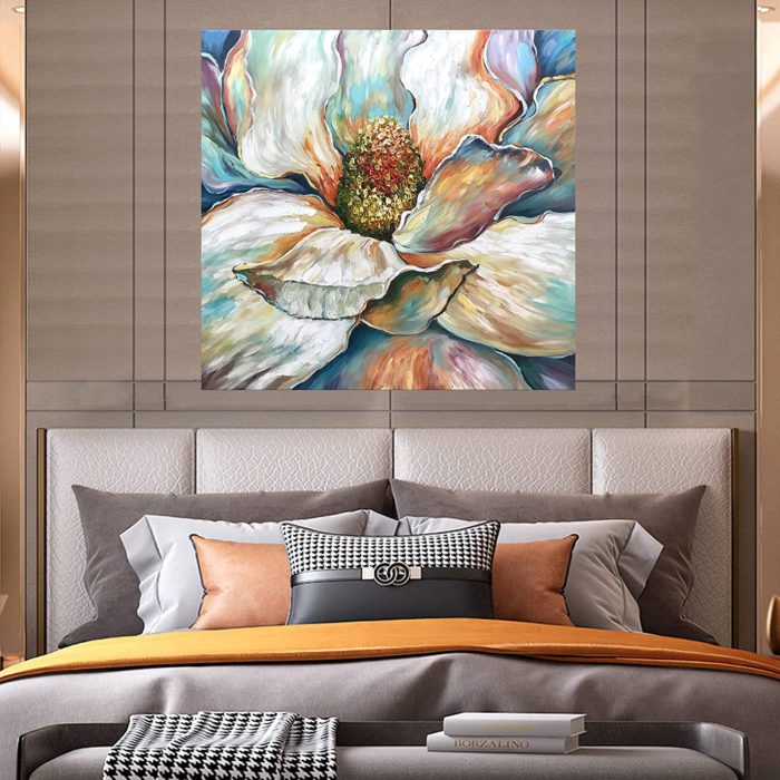 Huge Single Flower Unframed Canvas Wall Art For Dining Room - Image 4